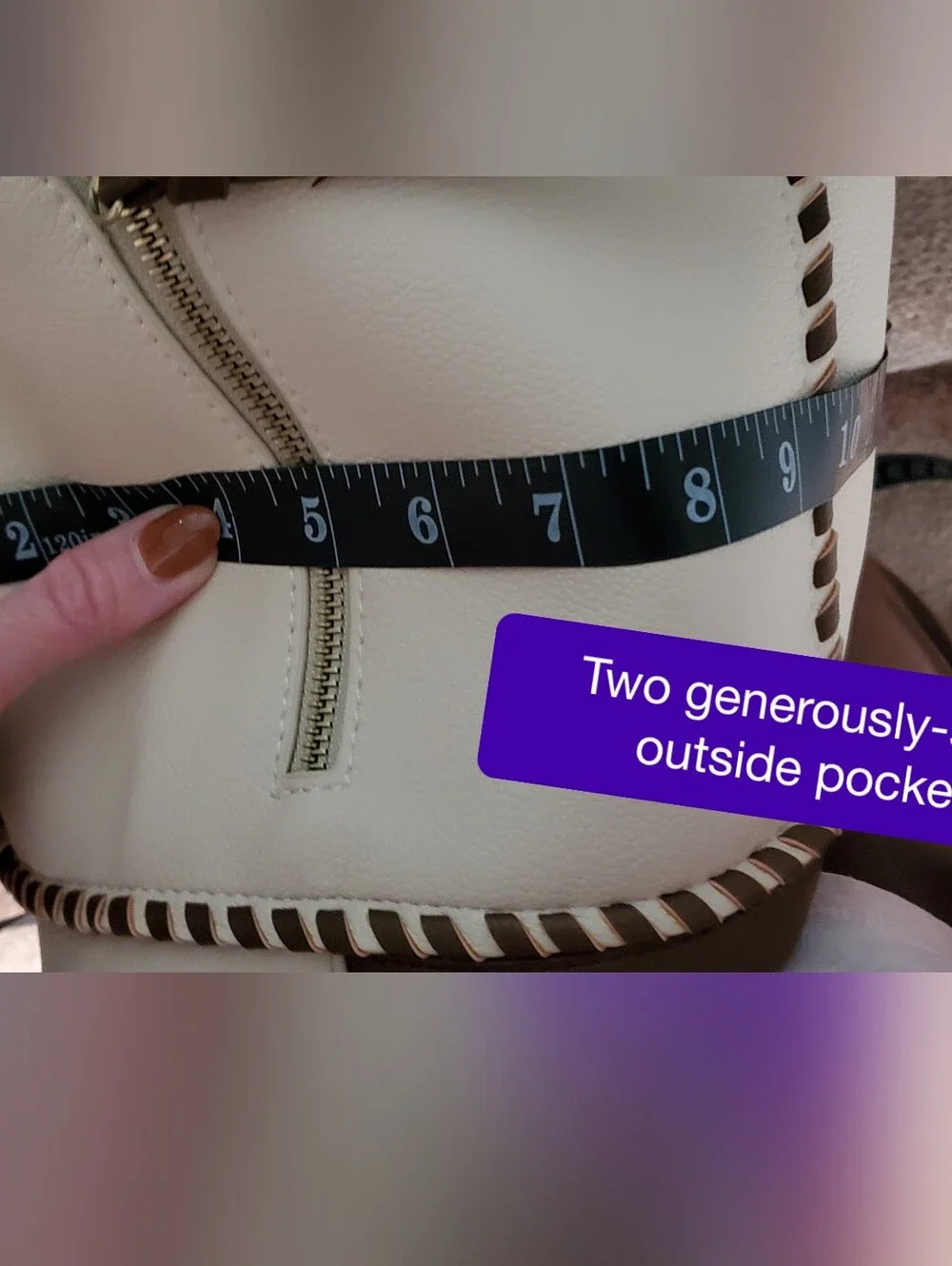 NWT cream vegan leather 2 piece Hobo handbag tote bag